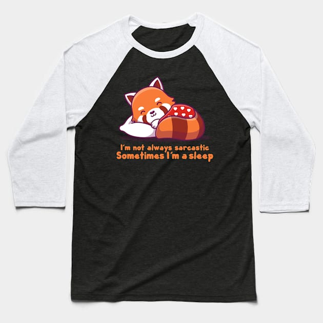 sleepy red panda Baseball T-Shirt by reginaturner